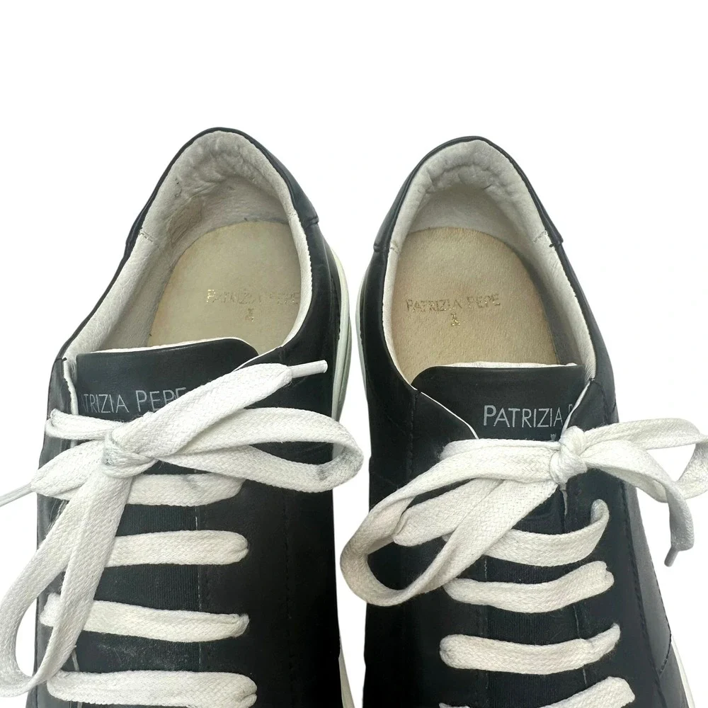 Patrizia Pepe Leather Sneakers Trainers Mens EU 44 US 10.5 Italy Low Top Cap Toe